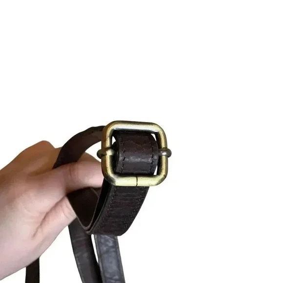 Estalon Brown Leather Multi Pocket Crossbody Travel Purse Sling Saddle Satchel - Picture 10 of 12